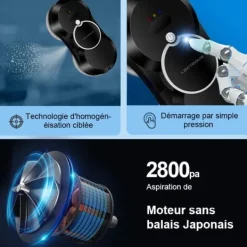 Rengöringsutrustning-LIECTROUX Fönsterputsrobot HCR-10 Svart - 2800 Pa - 30ml tank - Automatisk rengöring - Intelligent självgående fönsterputsrobot