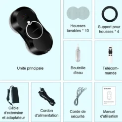 Rengöringsutrustning-LIECTROUX Fönsterputsrobot HCR-10 Svart - 2800 Pa - 30ml tank - Automatisk rengöring - Intelligent självgående fönsterputsrobot