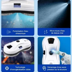 LIECTROUX Fönsterputsrobot YW610 - Högpresterande, 30mL vattentank, intelligent autonom fönsterputsrobot