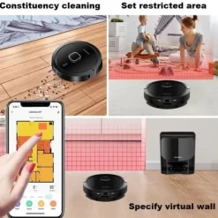 LIECTROUX G7 Robotdammsugare 4 i 1 med automatisk dammsamlare - Sugning och tvättning 6500 Pa - Laser-navigering
