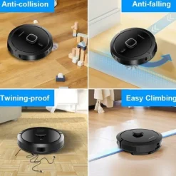 LIECTROUX G7 Robotdammsugare 4 i 1 med automatisk dammsamlare - Sugning och tvättning 6500 Pa - Laser-navigering