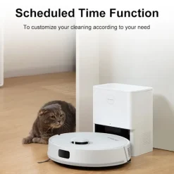 Liectroux M70 Pro Robotdammsugare 3-i-1 med Automatisk Tömstation, LiDAR-Navigering och 6500 Pa Sugkraft – Vit