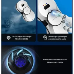 Rengöringsutrustning-LIECTROUX Robot Fönsterputsare HCR-10 Vit - 2800 Pa - 30ml Behållare - Automatisk rengöring - Självständig intelligent fönsterputsrobot