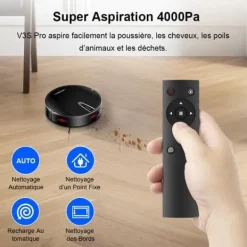 LIECTROUX V3S PRO - Ansluten robotdammsugare - 4000 Pa - Kartnavigering - Autonomi 120 min - 4400mAh batteri