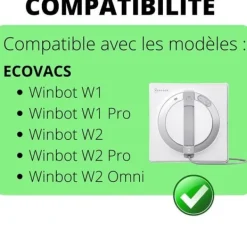 Lingett för Ecovacs Winbot W1/W1 Pro/W2/W2 Pro/W2 Omni [Pack 6] Tvättbar och återanvändbar mopp Phonillico®