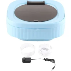 Tvättmaskiner-Liten hopfällbar tvättmaskin TPE och PP 100‑240V Inbyggd dehydrator 6L Mini Bärbar Hinkbricka för Underkläder Strumpa Blå US Plugg