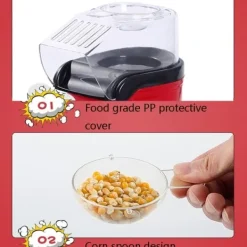 Popcornmaskiner-Liten Popcornmaskin. Poppa Popcorn helt utan att tillsätta Olja / Smör.