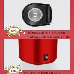 Popcornmaskiner-Liten Popcornmaskin. Poppa Popcorn helt utan att tillsätta Olja / Smör.