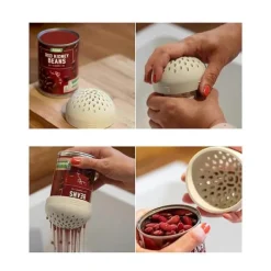 Durkslag & Silar-Litet Durkslag för Konservburkar - Vit - Silikon