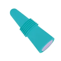 Livsmedelsgodkänd vinflaskpropp i silikon - dekorativ och praktisk återanvändbar vinkork i rostfritt stål - blå