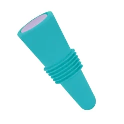 Livsmedelsgodkänd vinflaskpropp i silikon - dekorativ och praktisk återanvändbar vinkork i rostfritt stål - blå