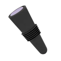 Livsmedelsklassad silikonvinflaskpropp - dekorativa och återanvändbara svarta korkar i rostfritt stål