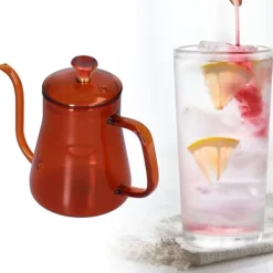 Kaffe- & Tekannor-Lång pip Vattenkokare Stor kapacitet Värmebeständig Lätt att rengöra Kaffekanna med lång mun Kaffe