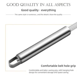 Hålslevar-Lång silsked i rostfritt stål för säker och skållningsfri köksmatlagning