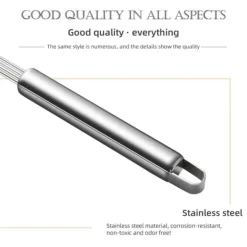 Hålslevar-Lång silsked i rostfritt stål för säker och skållningsfri köksmatlagning