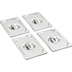 vidaXL Lock till GN-kantin 1/4 4 st rostfritt stål