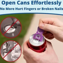 Drinkshakers & Drinkverktyg-Lollanda Burköppnare Färgglad, Enkel burköppnare-6-pack, Återanvändbar läskburköppnare, skyddar fingrarna, perfekt för picknick och fester