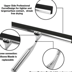 Lollanda Badrums-Skrapa – Fönsterskrapa med Väggkrok, För Duschdörr, Kök, Fönster & Bilglas
