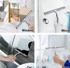 Lollanda Badrums-Skrapa – Fönsterskrapa med Väggkrok, För Duschdörr, Kök, Fönster & Bilglas