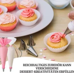 Utrustning För Tårtdekoration-Lollanda Dekorationspåse/ Spritsmunstycken, Sprits-set 40-delar för Tårtdekoration och Bakning