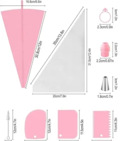 Utrustning För Tårtdekoration-Lollanda Dekorationspåse/ Spritsmunstycken, Sprits-set 40-delar för Tårtdekoration och Bakning
