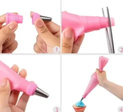 Utrustning För Tårtdekoration-Lollanda Dekorationspåse/ Spritsmunstycken, Sprits-set 40-delar för Tårtdekoration och Bakning