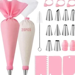 Utrustning För Tårtdekoration-Lollanda 40-delars spritspåse set med tyllar – Med spritspåsar och tyllar för tårtor, bakverk och dekorationer