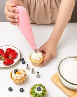 Utrustning För Tårtdekoration-Lollanda 40-delars spritspåse set med tyllar – Med spritspåsar och tyllar för tårtor, bakverk och dekorationer