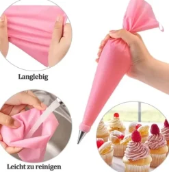 Utrustning För Tårtdekoration-Lollanda 40-delars spritspåse set med tyllar – Med spritspåsar och tyllar för tårtor, bakverk och dekorationer