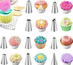 Utrustning För Tårtdekoration-Lollanda 40-delars spritspåse set med tyllar – Med spritspåsar och tyllar för tårtor, bakverk och dekorationer