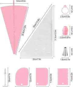 Utrustning För Tårtdekoration-Lollanda 40-delars spritspåse set med tyllar – Med spritspåsar och tyllar för tårtor, bakverk och dekorationer
