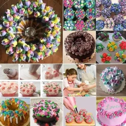 Utrustning För Tårtdekoration-Lollanda 14-delars Spritspåse & Munstyckeset, Tyllset, spritstyllar- Cake tool