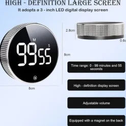 Äggklockor-Lollanda Digital Timer med Magnet & LED-display - Kökstimer