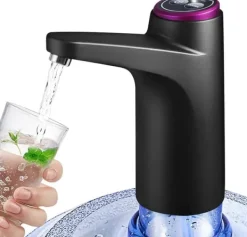 Vattenkylare-Lollanda Elektrisk automatisk vattenflaskpump för camping och hemmabruk, USB-Laddning, hink vattenpump, automatisk dryckespump - Svart