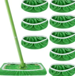 Rengöringsutrustning-Lollanda Ersättande Tygskydd för Swiffer Mopp 8-pack – Återanvändbara Mopptorkar för Våt och Torr Rengöring