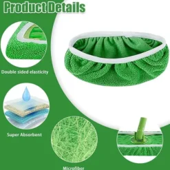 Rengöringsutrustning-Lollanda Ersättande Tygskydd för Swiffer Mopp 8-pack – Återanvändbara Mopptorkar för Våt och Torr Rengöring