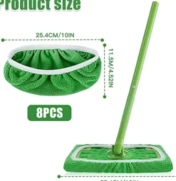 Rengöringsutrustning-Lollanda Ersättande Tygskydd för Swiffer Mopp 8-pack – Återanvändbara Mopptorkar för Våt och Torr Rengöring