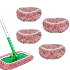 Rengöringsutrustning-Lollanda Ersättande Tygskydd för Swiffer Mopp 4-pack – Återanvändbara Mopptorkar för Våt och Torr Rengöring
