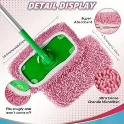 Rengöringsutrustning-Lollanda Ersättande Tygskydd för Swiffer Mopp 4-pack – Återanvändbara Mopptorkar för Våt och Torr Rengöring