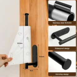 Lollanda Hushållspappershållare utan borrning, självhäftande