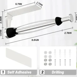 Köksorganiserare-Lollanda Hushållspappershållare utan borrning med dämpningseffekt, självhäftande eller borrade för kök