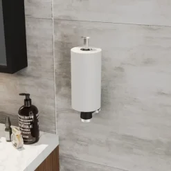 Köksorganiserare-Lollanda Hushållspappershållare utan borrning med dämpningseffekt, självhäftande eller borrade för kök