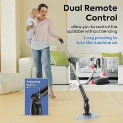 Rengöringsutrustning-Lollanda 8-i-1 Elektrisk Rengöringsborste – Sladdlös Skrubb med Förlängningsskaft, 8 Borsthuvuden, IPX7 Vattentät, för Badrum & Golv
