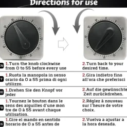 Äggklockor-Lollanda Kökstimer Mekanisk Äggklocka – Ingen Batteri, 100% Mekanisk, Rostfri, Visuell Timer kökstimer med Magnetfunktion