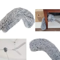 Rengöringsutrustning-Lollanda Multifunktionell teleskopisk dammvippa – Böjbar fiberborste med långt skaft för damm och rensning av dräneringsrännor