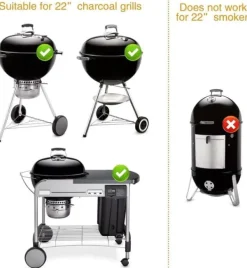 Grillar-Lollanda One-touch rengöringssystem-kit för Weber 22-1/2-Inch grill – förhöjd tjocklek, värmetålig och lätt att installera