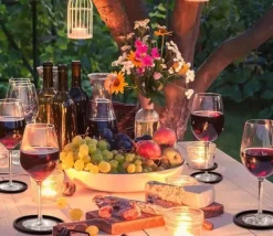 Lollanda 12-pack glasunderlägg i silikon med stabil och halkfri design – inkluderar metallställ för enkel och ordnad förvaring