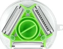 Matskalare & Urkärningsverktyg-Lollanda 2-pack 3-i-1 Multifunktionell roterande skalare - Grönsaksskalare & Råkostjärn & Potatisskalare