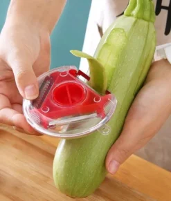 Matskalare & Urkärningsverktyg-Lollanda 2-pack 3-i-1 Multifunktionell roterande skalare - Grönsaksskalare & Råkostjärn & Potatisskalare