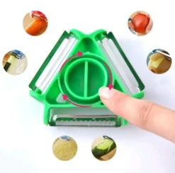 Matskalare & Urkärningsverktyg-Lollanda 2-pack 3-i-1 Multifunktionell roterande skalare - Grönsaksskalare & Råkostjärn & Potatisskalare